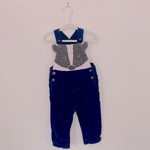 Baby Boden Badger Blue Corduroy Overalls 6-9m